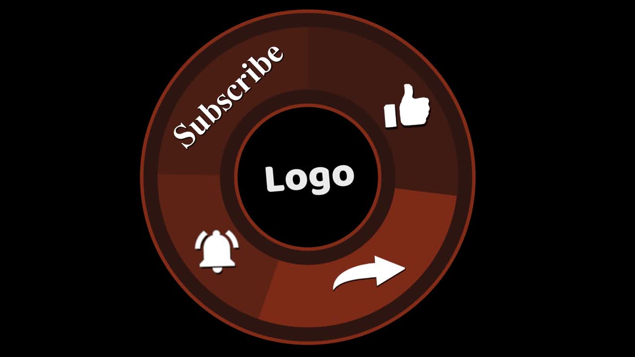 animación de un suscribirse y gustos y botón de notificación de icono de redes sociales y y tono de cuero