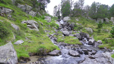 cascada de río que fluye a través del valle