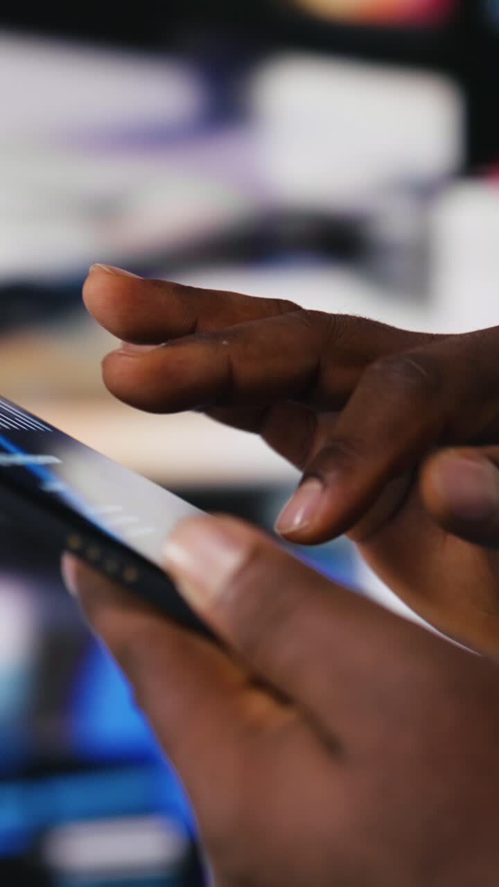 Close-up of Hands Scrolling and Tapping on a Smartphone Screen
