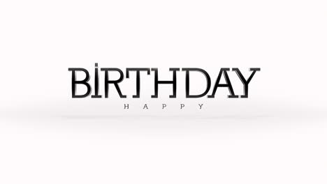 modern, stacked black and white birthday word art