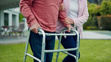 Walker,-senior-couple-and-outdoor-with-physical