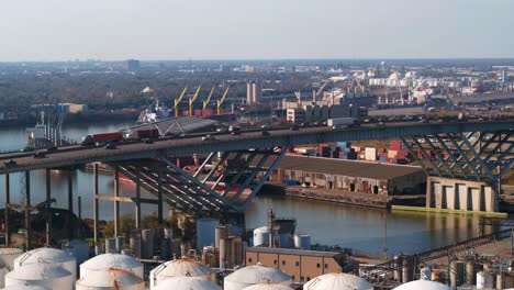 Aerial-of-Chemical-and-refinery-plants-in-Houston,-Texas