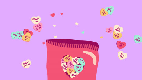 motion graphic of hand drawn flat design conversation hearts illustration