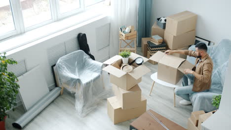 moving house: unpacking new home