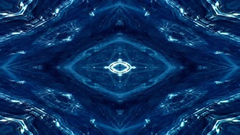 único colorido caleidoscopio fractal patrón de mármol azul fondo de movimiento.