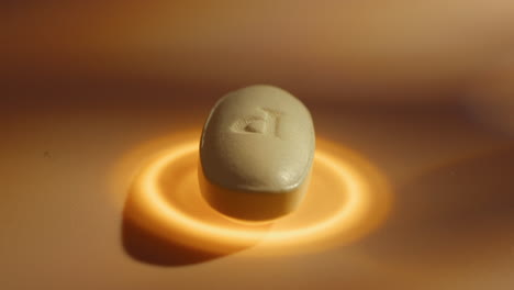 close-up of a pill