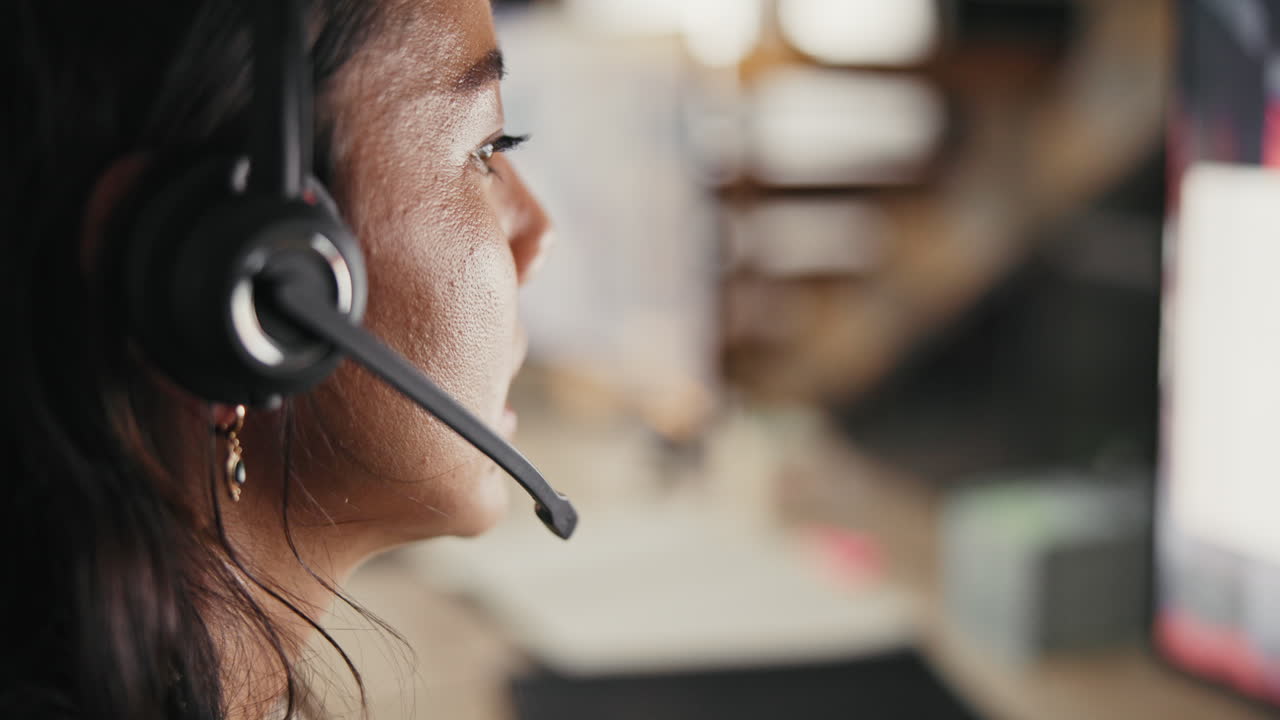 Customer Support Representative with Headset