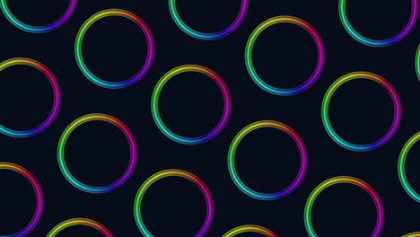 Rainbow-circle-pattern-on-black-digital-design-element