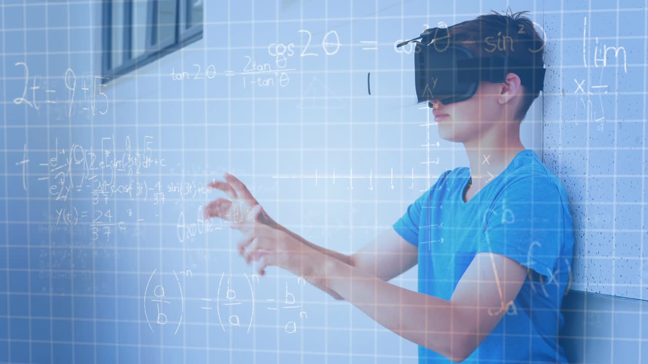 vr 헤드 ⁇ 을 사용하는 학교 학생들을 대상으로 수학 방정식의 애니메이션