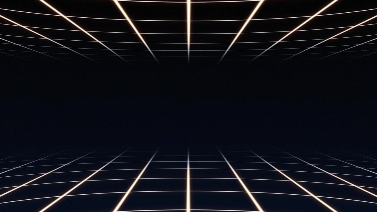 Futuristic Digital Grid Lines Moving on Dark Background