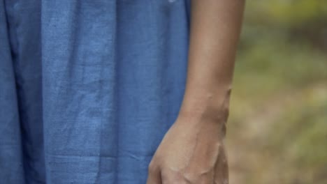 slow motion shot of a woman's left hand