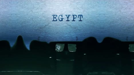 egypt typed on a vintage typewriter