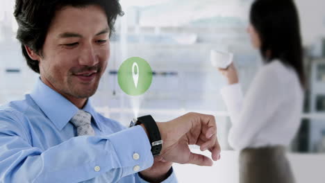 Businessman-using-his-smartwatch