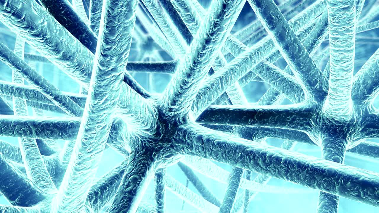 3d-анимация работы нейронных клеток. передача импульсов.