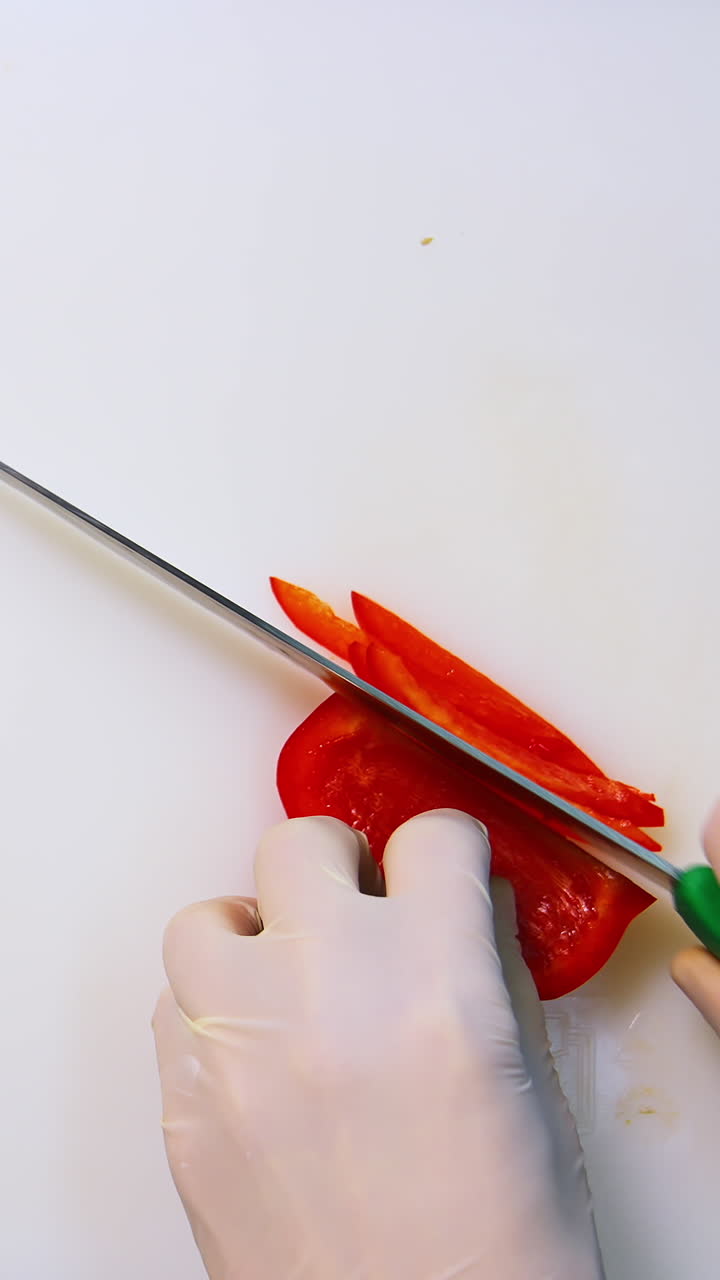 Slicing a Red Bell Pepper