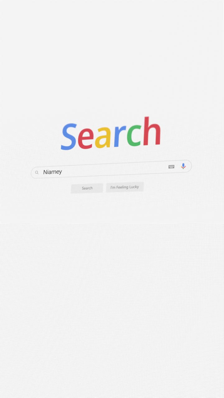 Vertical video of searching for Niamey on Internet browser