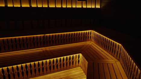 cozy wooden sauna interior