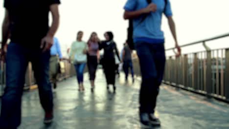 people crossing footbridge in istanbul 1