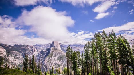 timelapse - beautiful clouds moving over half dome at yosemite -  4k