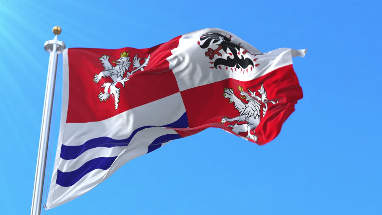 флаг центрально-богемского региона, чешская республика.