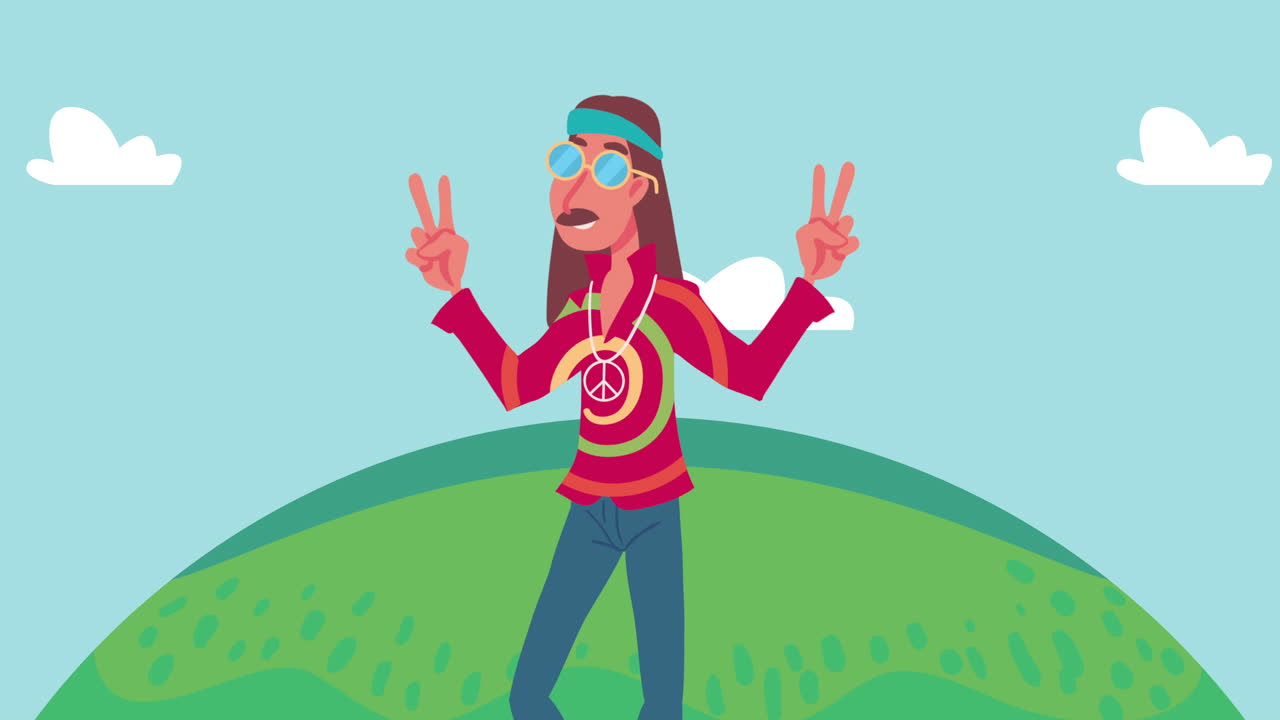 personajes de estilo de vida hippie
