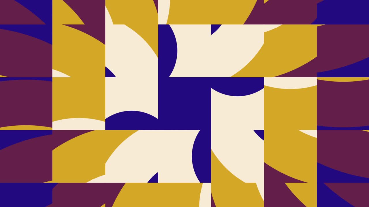 Abstract tiles in trendy multicolor palette variation. Seamless animation with basic shapes. Simple geometric motion graphic background