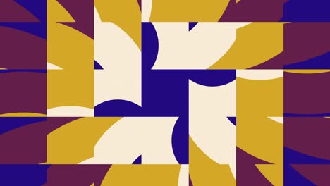 azulejos abstractos en la variación de la paleta multicolor de moda. animación sin costuras con formas básicas. simple fondo gráfico de movimiento geométrico