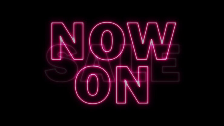 Insegna al neon Saldi ora
