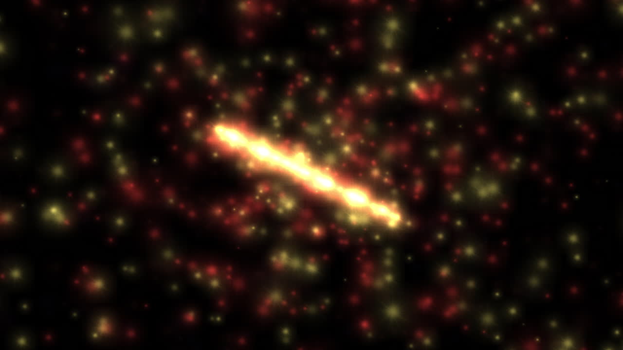 simulación acelerada de la explosión de partículas del big bang con el núcleo central estirándose antes de que la fuerza gravitacional expulse la materia central