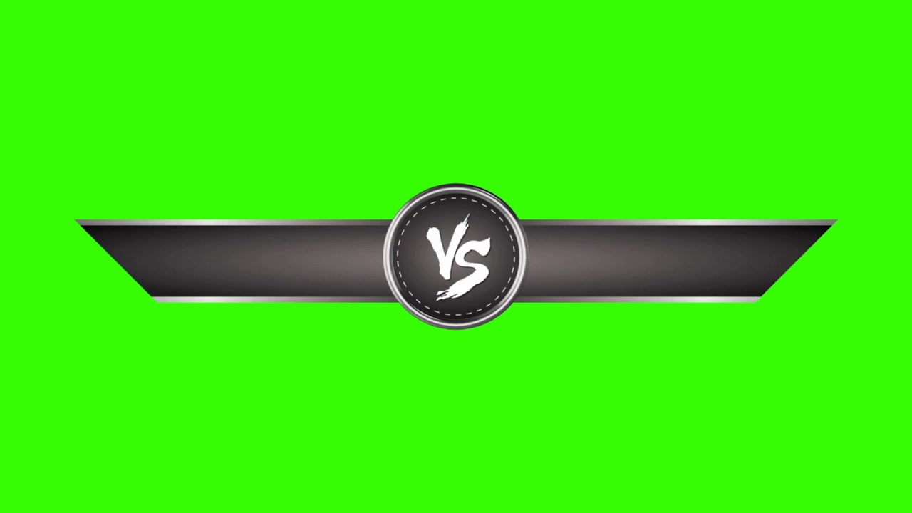 Grafica animata VS Versus su schermo verde
