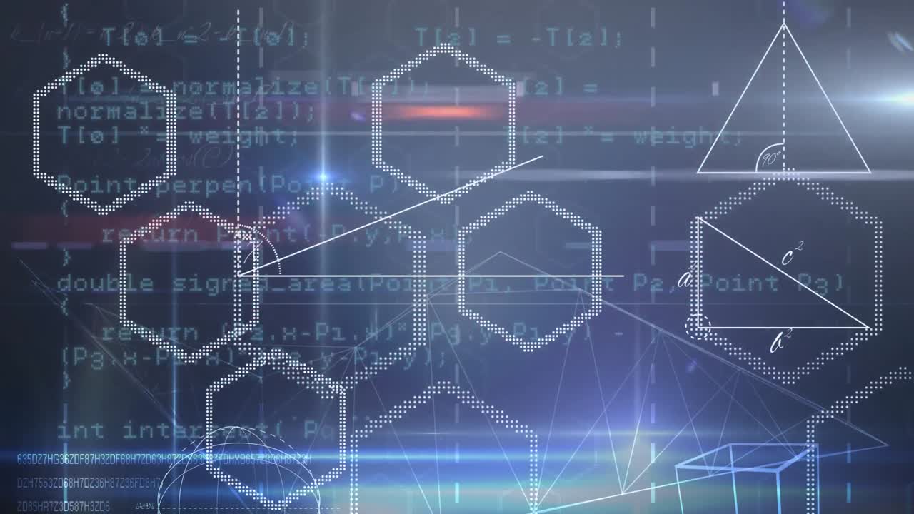 파란색 배경의 데이터의 애니메이션