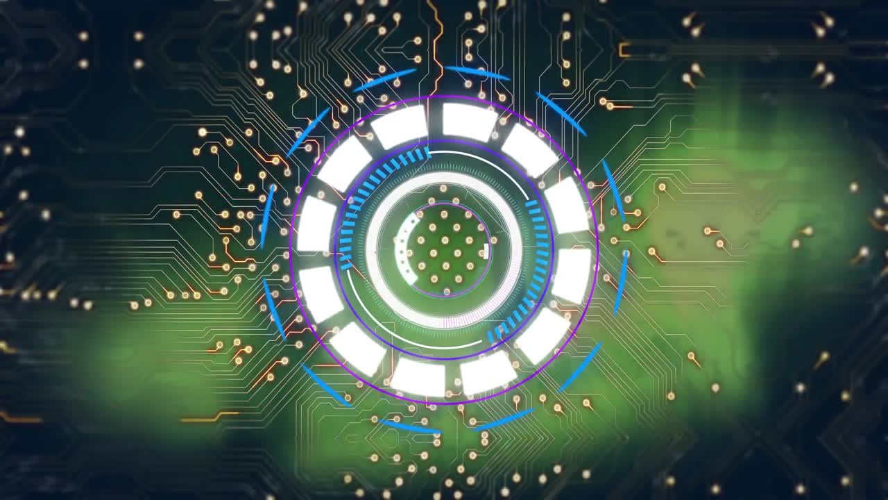 어두운 배경에서 스 ⁇  스캐닝 데이터 처리의 애니메이션