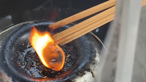 burning incense in a temple