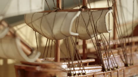 macro close up of a model ship