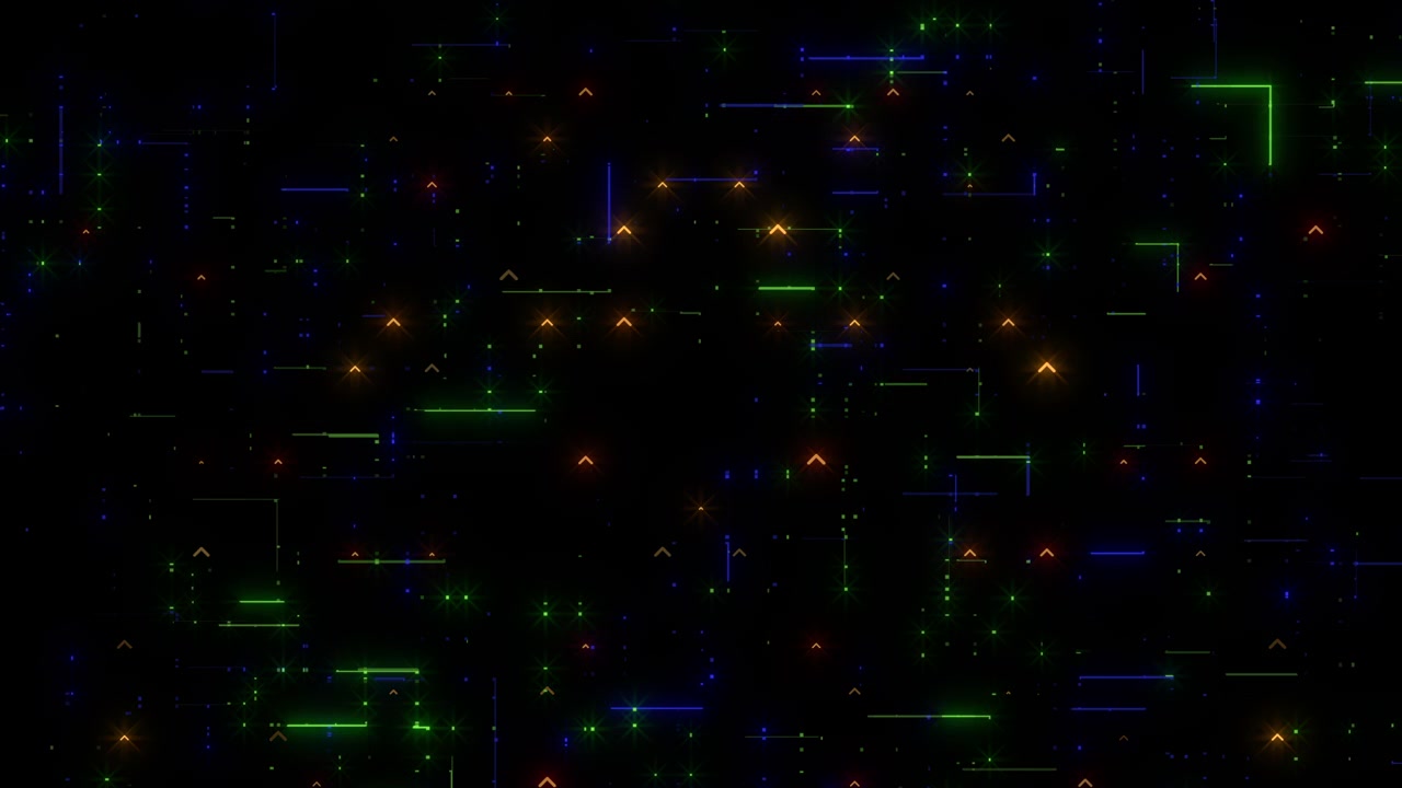 Futuristic grid abstract digital artwork of colorful squares and rectangles