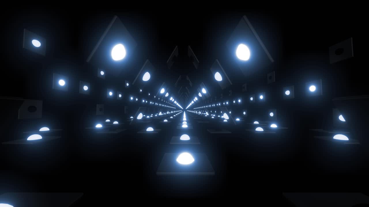 Abstract Futuristic Glowing Tunnel