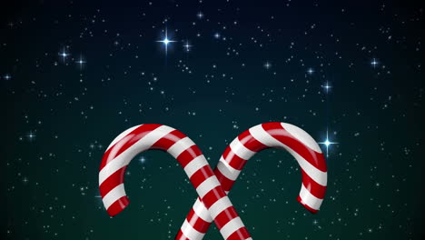 animation of candy canes over night sky