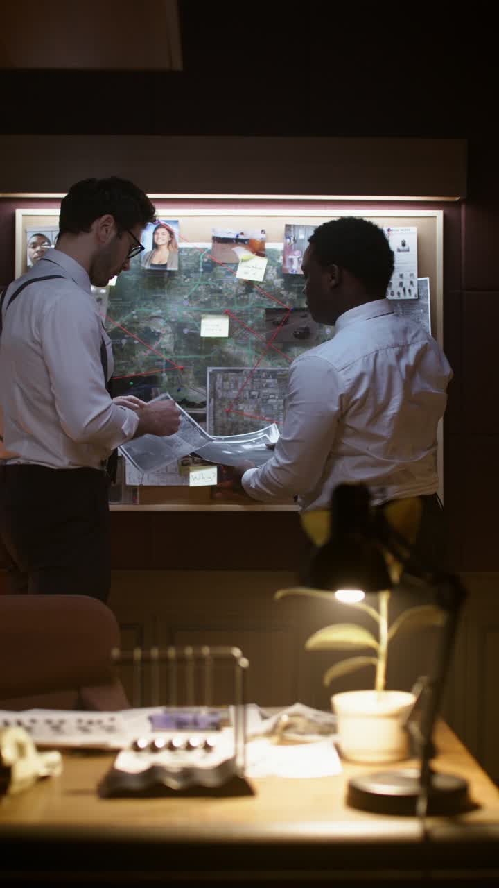 Police Detectives Reviewing Evidence