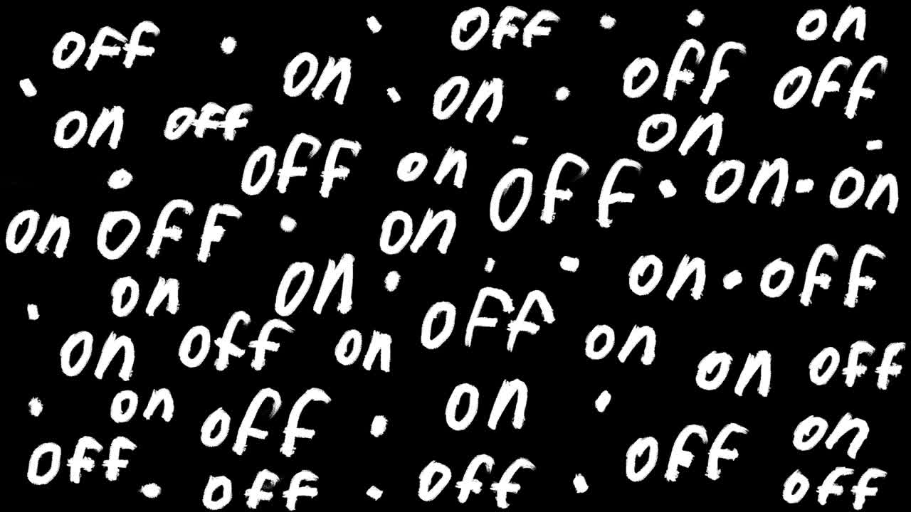 animación con letras blancas y trazos