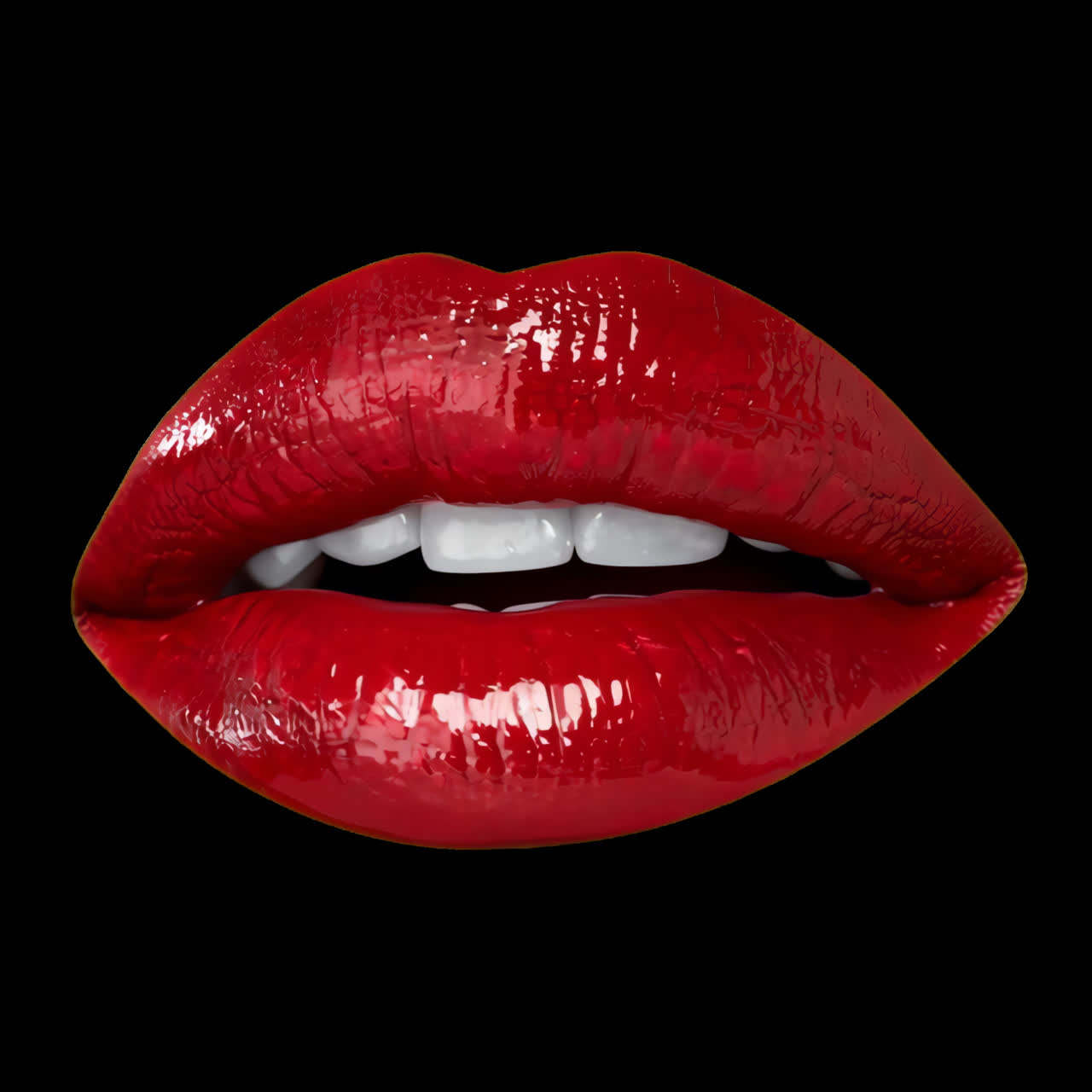 Primo piano di labbra rosse lucide