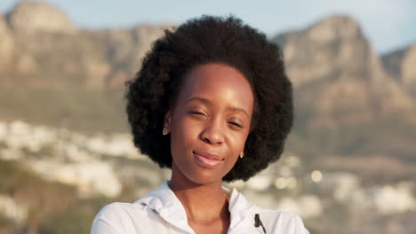 Happy,-smile-and-black-woman-in-nature