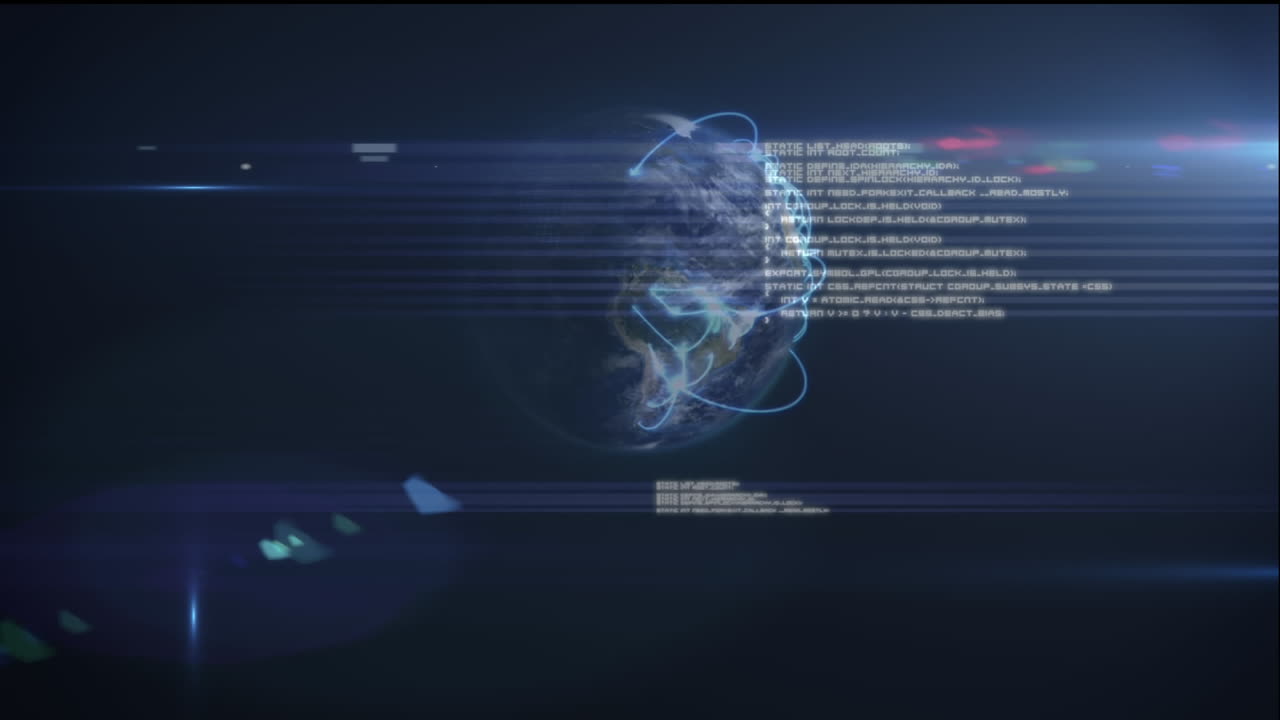 Animation of data processing over globe