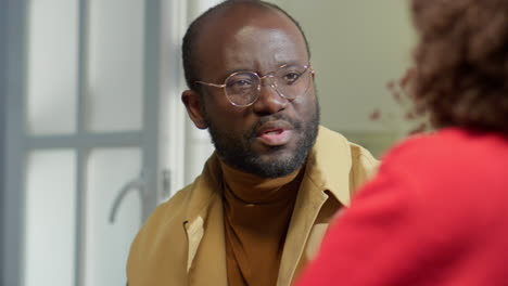 emotional african american man disputing with wife