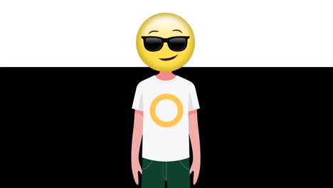 Animation-Eines-Jungen-Mit-Emoji-Symbol-Auf-Weißem-Hintergrund