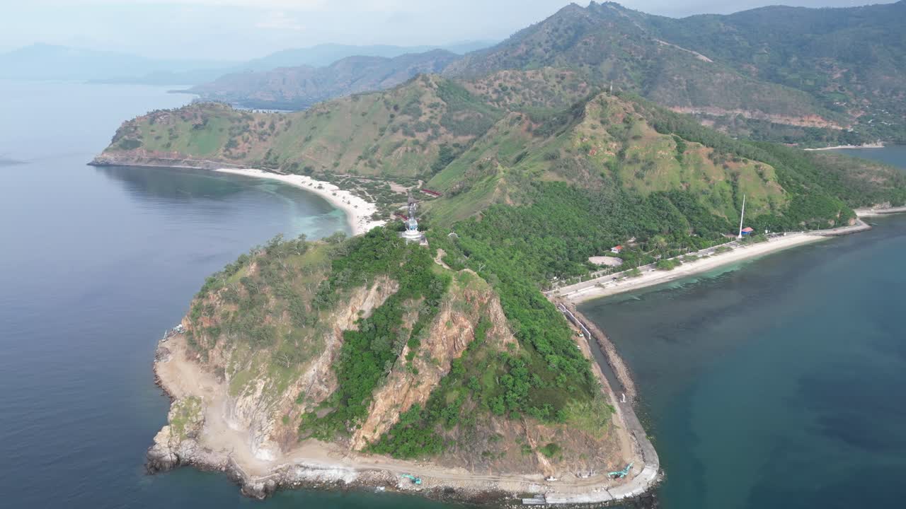 Aerial view of tropical coastline