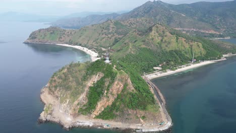 aerial view of tropical coastline
