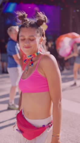 woman dancing at a music festival