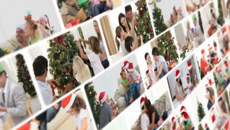 montage of families celebrating christmas