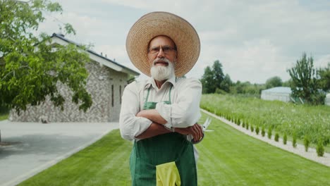 senior gardener in a garden