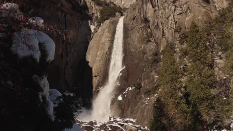 lower yosemite falls in winter